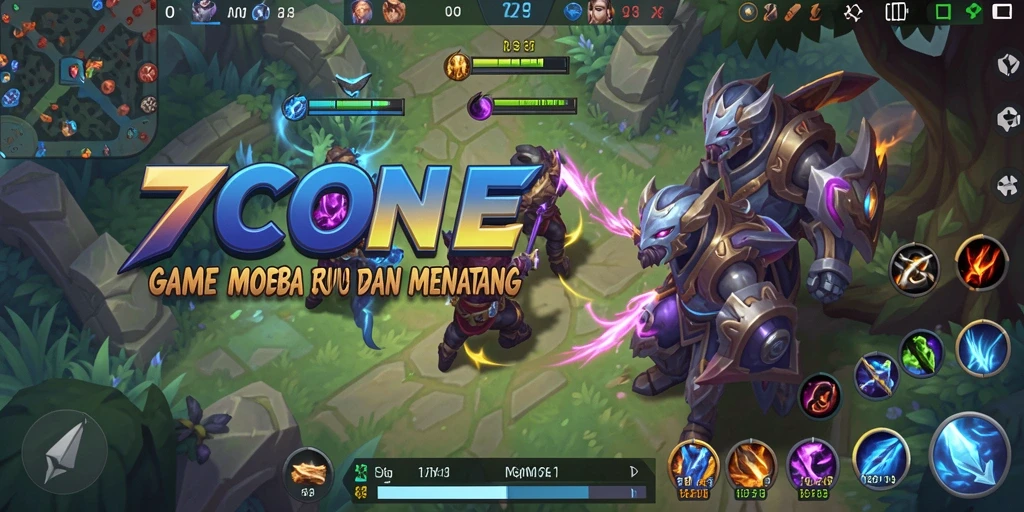 Screenshot 7CONE menampilkan pertempuran epik antar pahlawan.