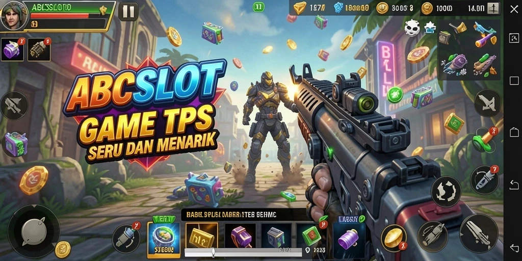Screenshot gameplay <strong>ABCSLOT</strong> menampilkan aksi seru dalam pertempuran TPS.