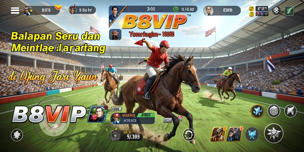 Screenshot utama B8VIP menampilkan aksi balapan yang mendebarkan dan grafis menawan.