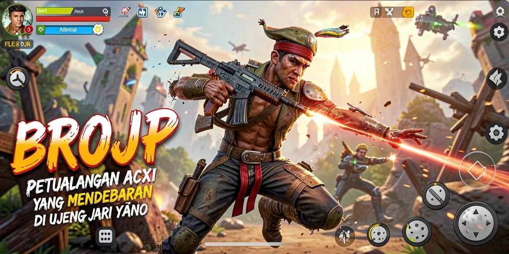 Screenshot menunjukkan aksi mendebarkan dalam gameplay BROJP.