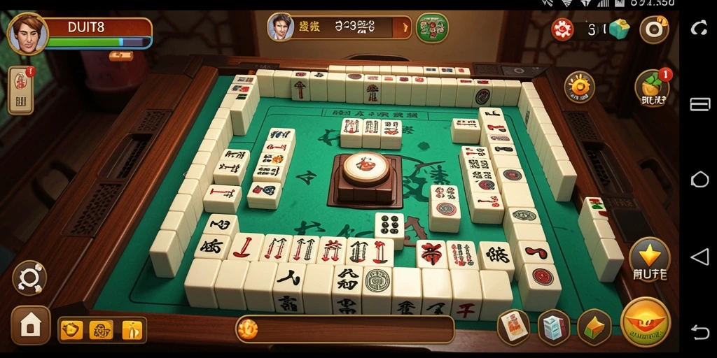 Screenshot game <strong>DUIT8</strong> menampilkan gameplay Mahjong yang menarik.