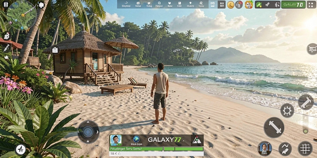 Tampilan gameplay seru dan berwarna dari GALAXY77.