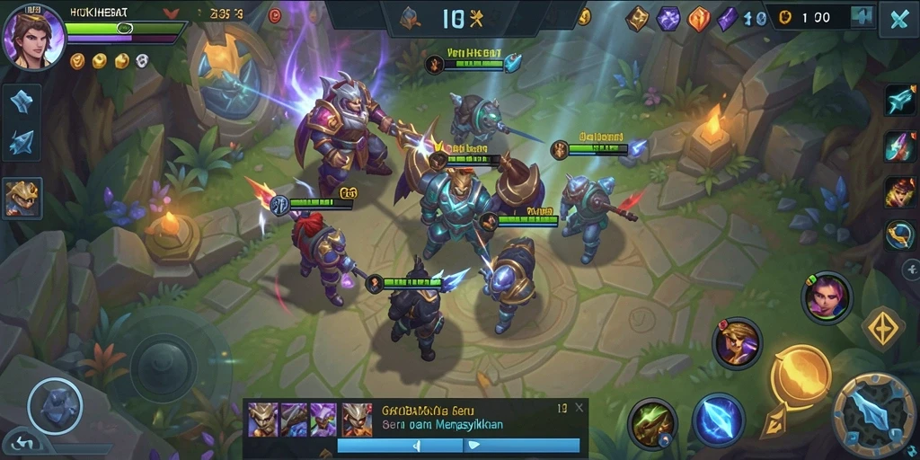 Gameplay seru HOKIHEBAT dalam pertandingan MOBA yang kompetitif.