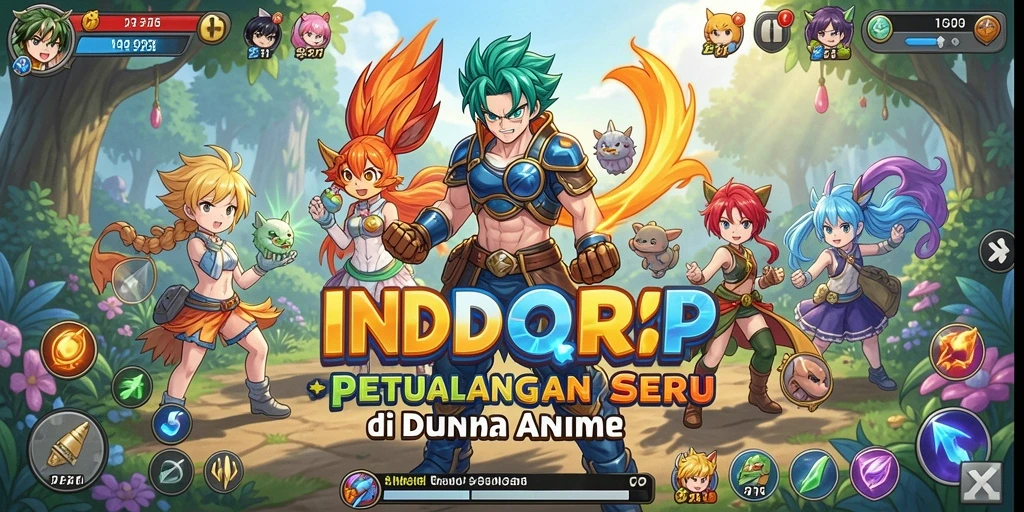 Screenshot gameplay INDORP menampilkan aksi seru karakter Anime.