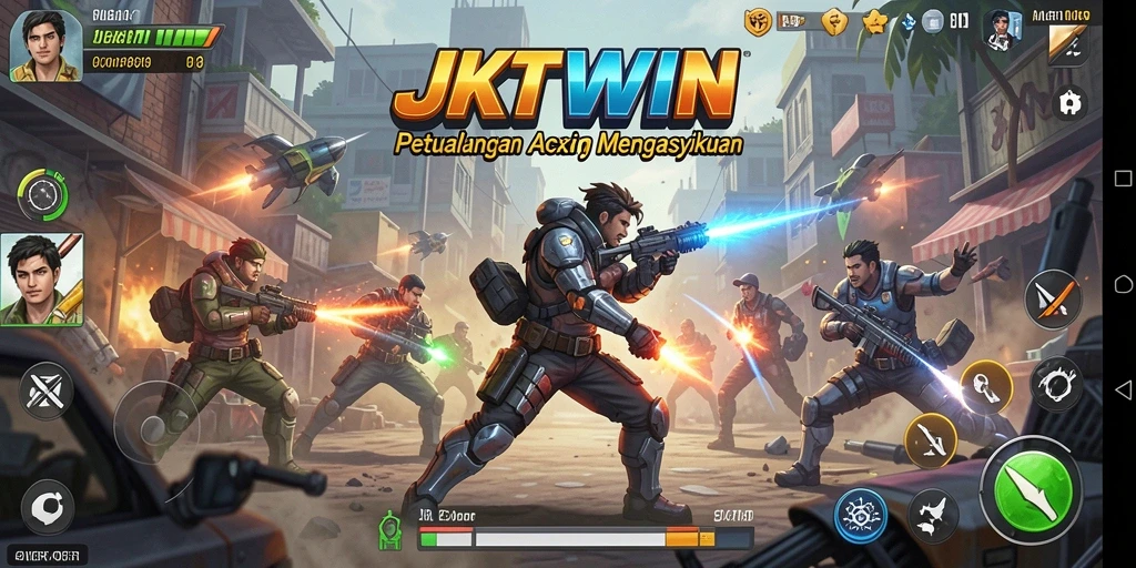 Gameplay seru JKTWIN dengan aksi mendebarkan di setiap misi.