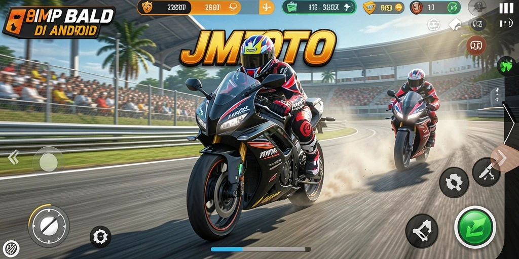Gameplay seru dan menantang dari JMTOTO dalam balapan motor.