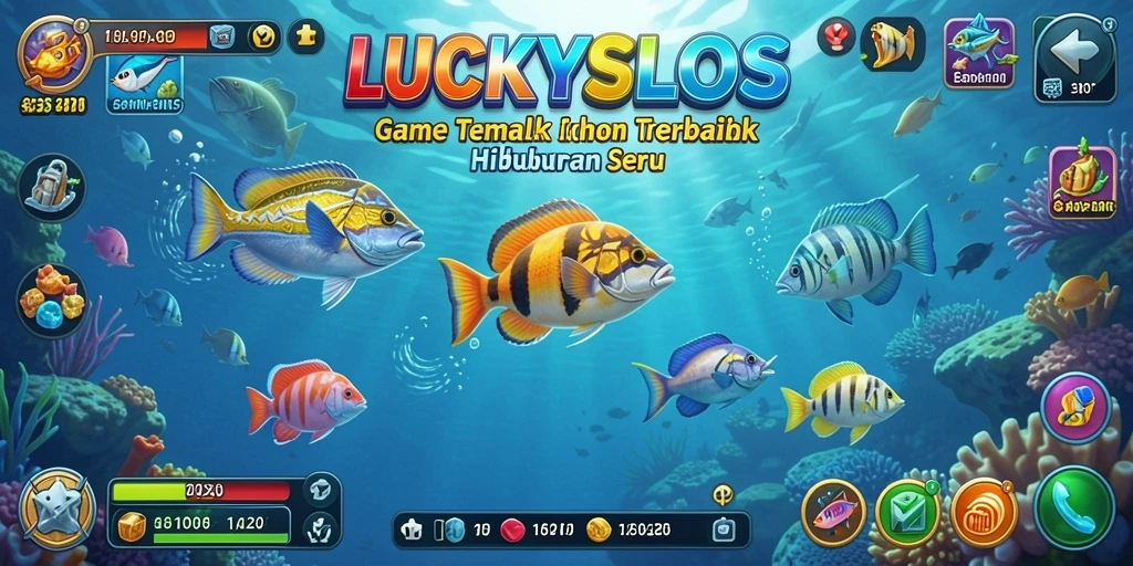 Tampilan gameplay <strong>LUCKYSLOTS</strong> yang seru dan menantang dalam menembak ikan.