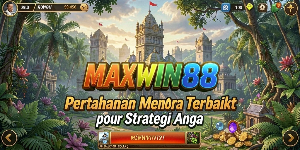 Screenshot gameplay Tower Defense MAXWIN88 yang mendebarkan.
