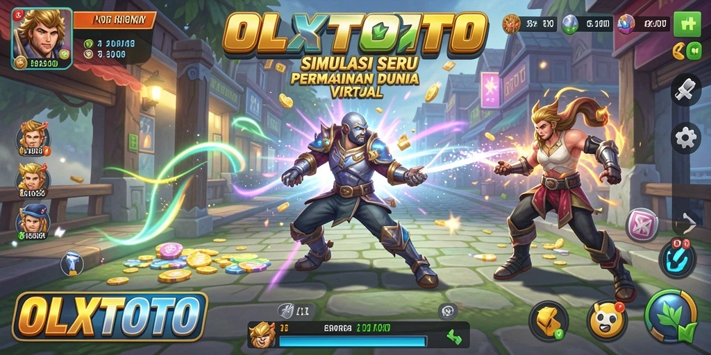 Screenshot gameplay OLXTOTO menampilkan dunia virtual yang penuh warna dan interaktif.