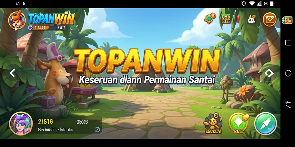 Tampilan gameplay TOPANWIN yang ceria dan menghibur.