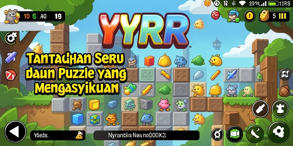 Screenshot utama YYRR menampilkan gameplay puzzle yang seru dan menantang.